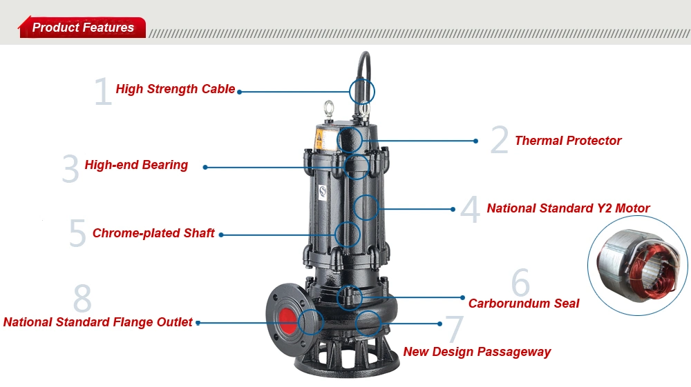 6INCH WQ Non-Clog Submersible water pump